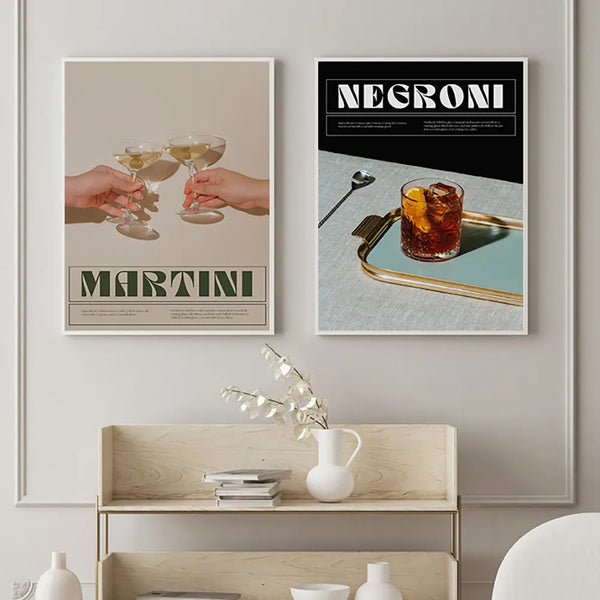 Martini | Negroni | Vintage Wall Art Poster