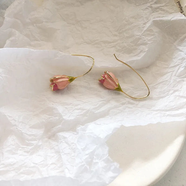 Pink Toulips Elegant Earrings | Vintage Style
