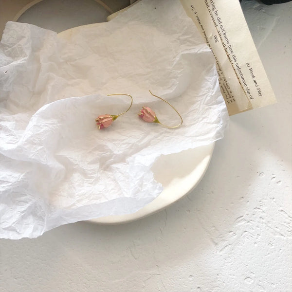 Pink Toulips Elegant Earrings | Vintage Style