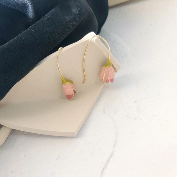 Pink Toulips Elegant Earrings | Vintage Style