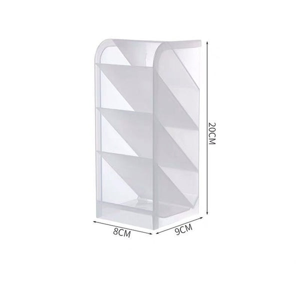 Creative Multifunctional 4 Grid Desktop Organizer Pen Holder Makeup Storage Box School Office Accessories Stationery - Poshein