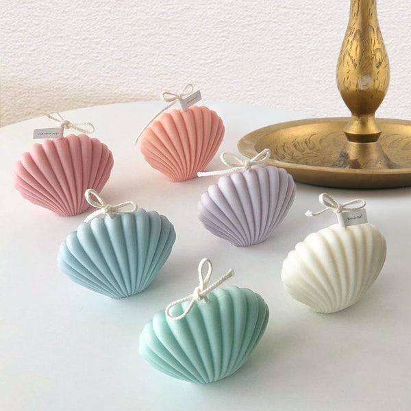 3D Seashell Candle Mould Scented Candle Mold Handmade Candle Making Shell Aromatherapy Plaster Molds Plastic Scallop Soap Mold