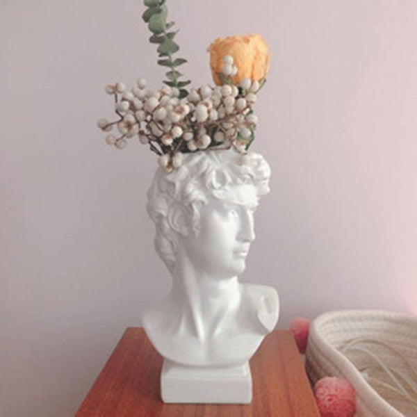 Creative Portrait Vase Modern Nordic Style Human Head Decorative Ornaments Resin David Medici Venus Vase Home Decoration