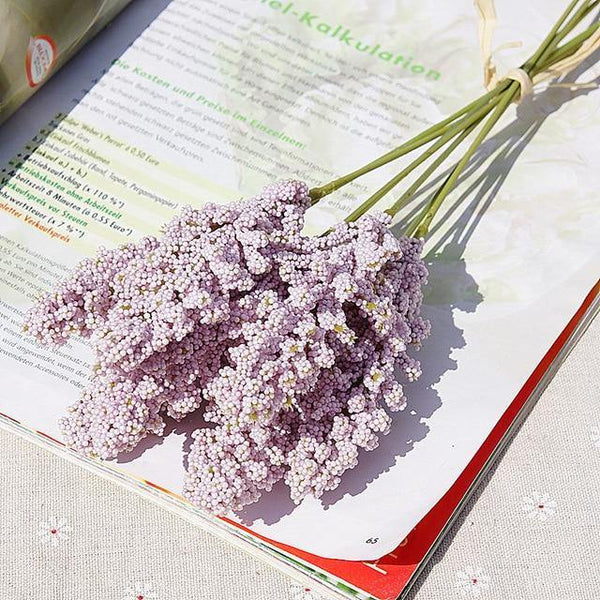 6pcs artificial flowers mini foam wheat grain home decoration wedding fake flower supplies arrangement outdoor balcony decor - Poshein