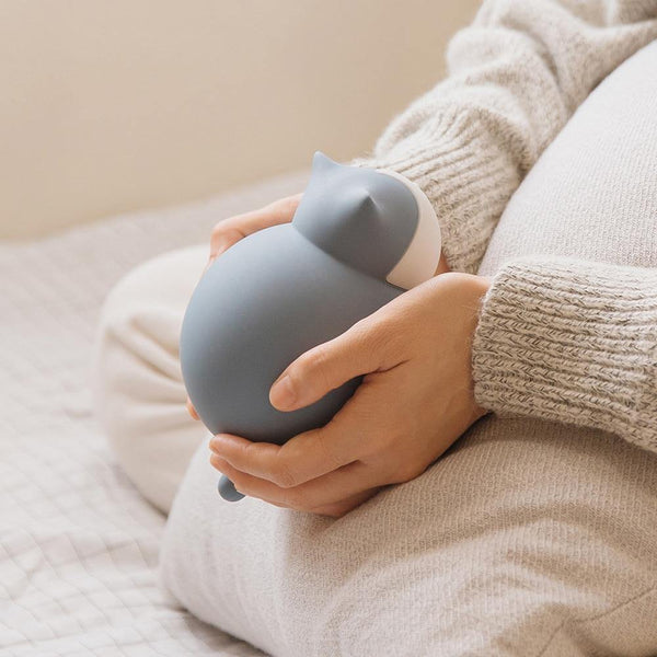 Silicone Hot Water Bottle Cute Cartoon Cat Cooler Reusable Heating Ice Cooling Muscle Injury Portable Hand Warmer - Poshein