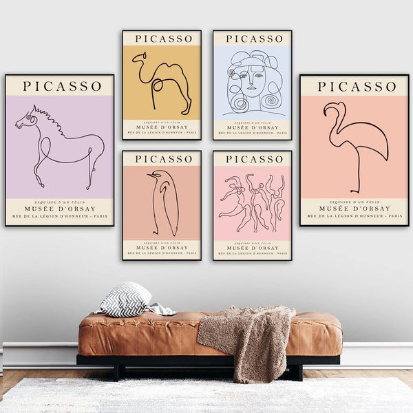 Picasso Matisse Flamingo Penguin Cat Abstract Art Canvas Painting Nordic Posters And Prints Wall Pictures For Living Room Decor - Poshein