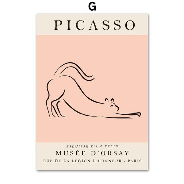 Picasso Matisse Flamingo Penguin Cat Abstract Art Canvas Painting Nordic Posters And Prints Wall Pictures For Living Room Decor - Poshein