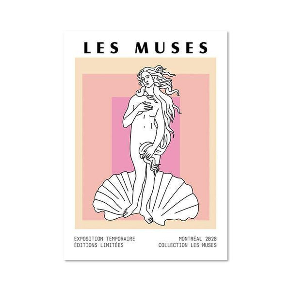 Color Block Matisse Abstract Artwork Canvas Painting Les Muses Greek Statue Art Prints Greek Goddess Mid Century Modern Posters - Poshein