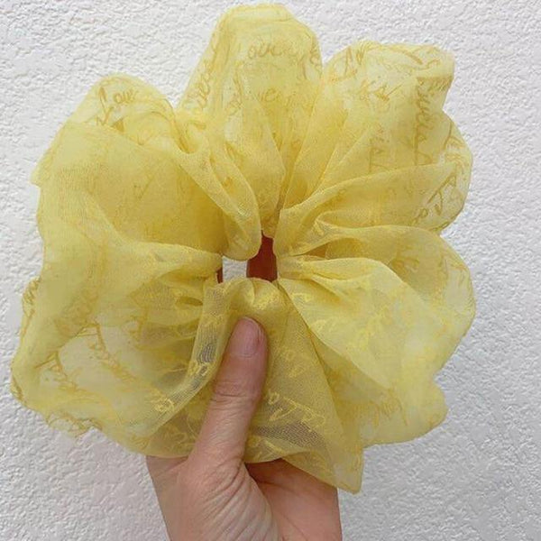 Oversized Hair Scrunchies For Women Solid Satin Silk Scrunchie Hair Rubber Bands Elastic Hair Ties Accessories Ponytail Holder - Poshein