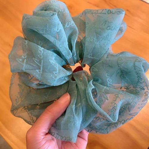 Oversized Hair Scrunchies For Women Solid Satin Silk Scrunchie Hair Rubber Bands Elastic Hair Ties Accessories Ponytail Holder - Poshein