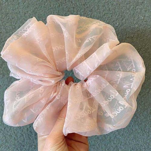 Oversized Hair Scrunchies For Women Solid Satin Silk Scrunchie Hair Rubber Bands Elastic Hair Ties Accessories Ponytail Holder - Poshein