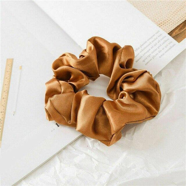 Women Silk Scrunchie Elastic Handmade Multicolor Hair Band Ponytail Holder Headband Headdress Hair Accessories - Poshein
