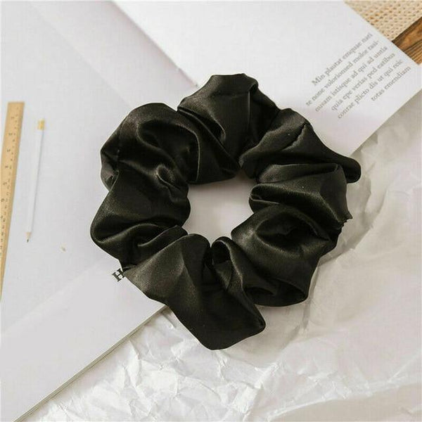 Women Silk Scrunchie Elastic Handmade Multicolor Hair Band Ponytail Holder Headband Headdress Hair Accessories - Poshein