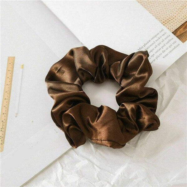 Women Silk Scrunchie Elastic Handmade Multicolor Hair Band Ponytail Holder Headband Headdress Hair Accessories - Poshein