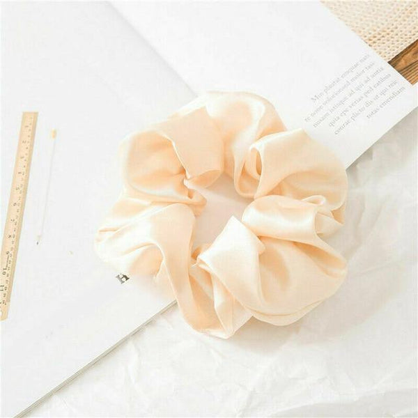 Women Silk Scrunchie Elastic Handmade Multicolor Hair Band Ponytail Holder Headband Headdress Hair Accessories - Poshein