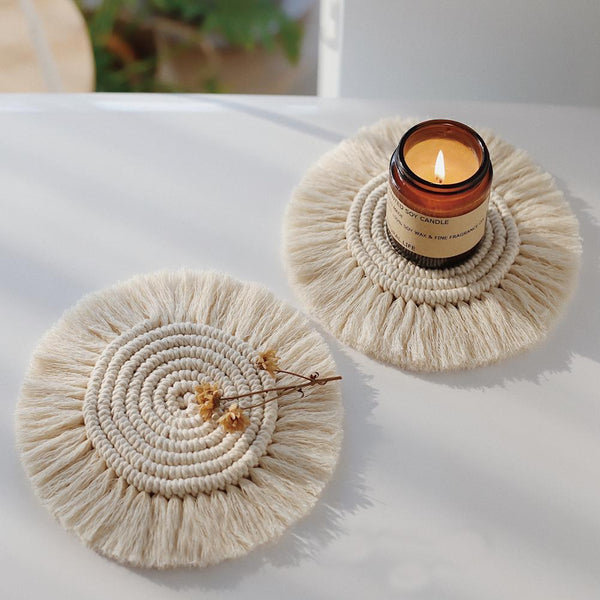 Round Kitchen Table Mats Set Coasters Set Insulation Mats Tableware Placemat