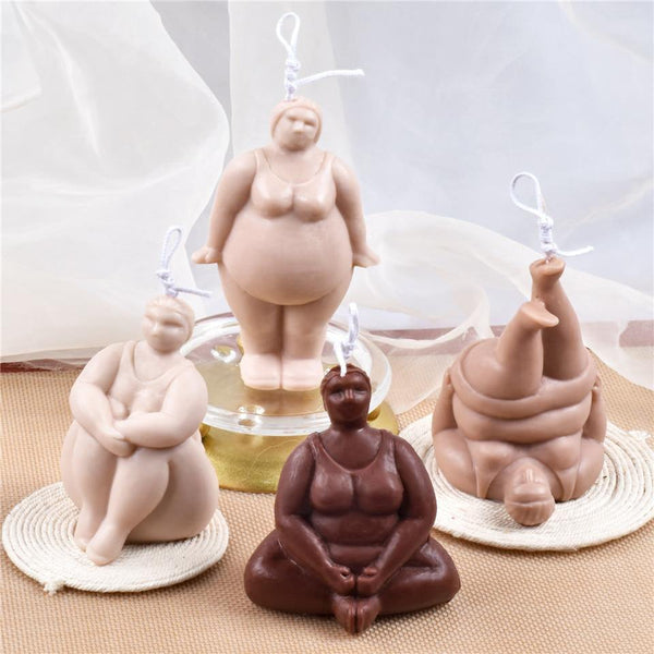 Plump Large Big Plus Size Silicone Body Candle Mold Yoga Female Hips Aromatherapy Nude Creative DIY Handmade Perfume Fat Torso - Poshein