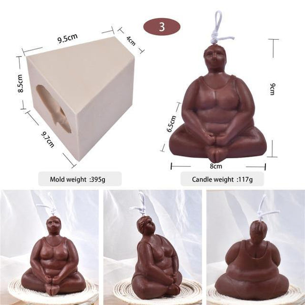 Plump Large Big Plus Size Silicone Body Candle Mold Yoga Female Hips Aromatherapy Nude Creative DIY Handmade Perfume Fat Torso - Poshein